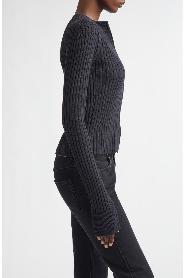 Vice Merino Wool Blend Zip Cardigan, Alternate, color, ANTHRACITE