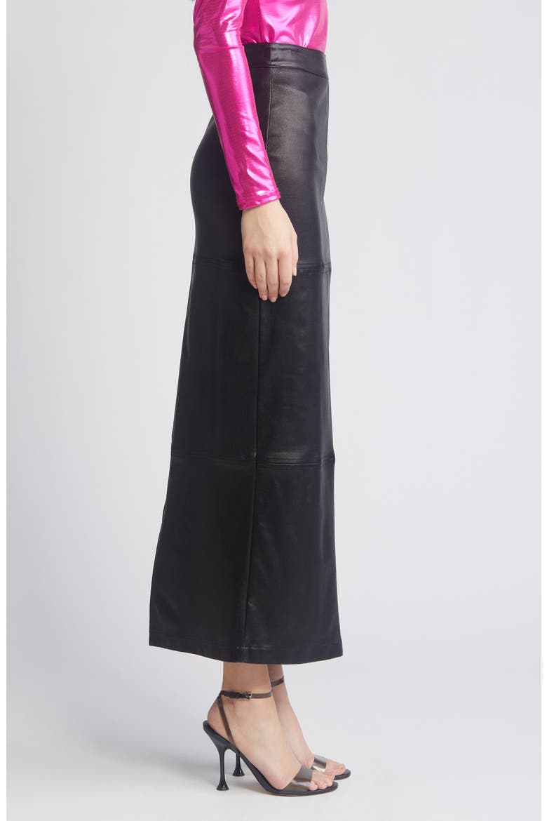 Iggy Metallic Maxi Skirt, Alternate, color, BLACK