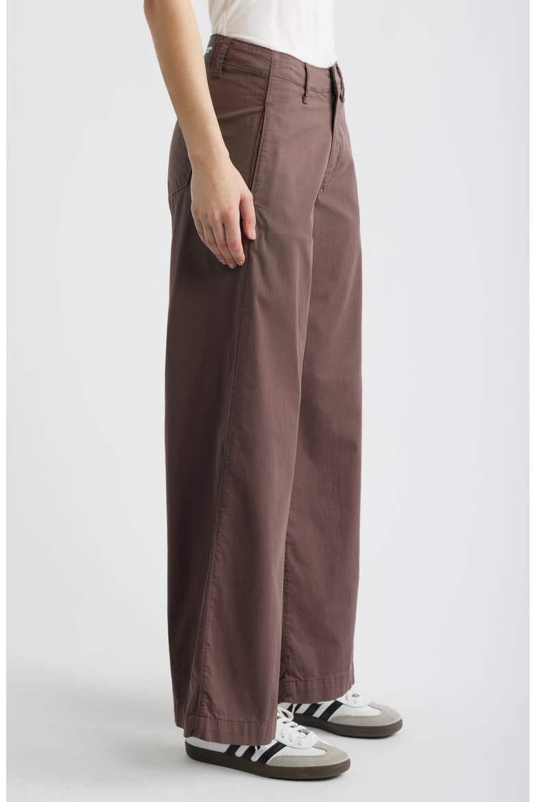 Lorimer Stretch Cotton Wide Leg Pants, Alternate, color, FRENCH ROAST COLORED