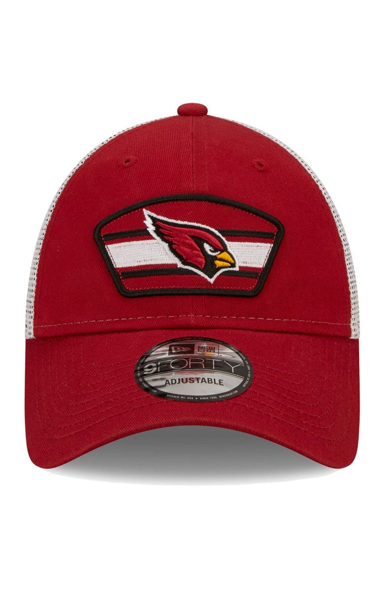 New Era Men's New Era Cardinal/White Arizona Cardinals Logo Patch Trucker 9FORTY Snapback Hat, Alternate, color, Cardinal