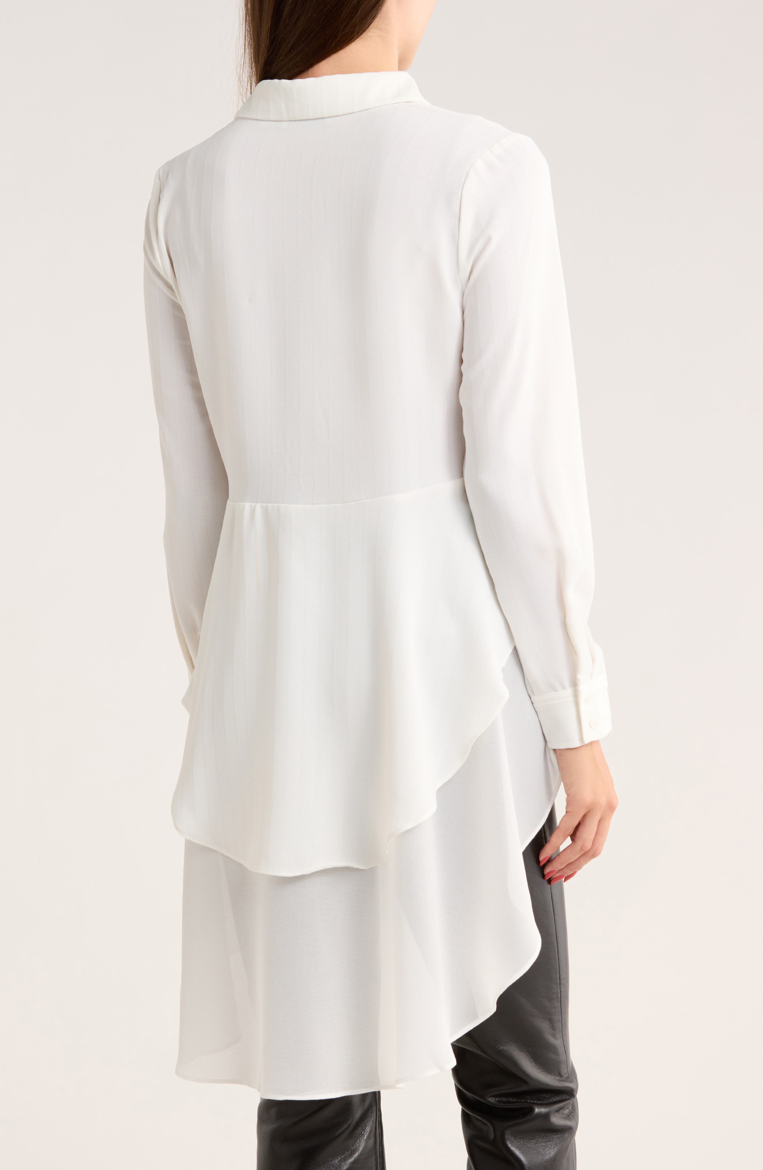 Layered High-Low Button-Down Shirt - image 2