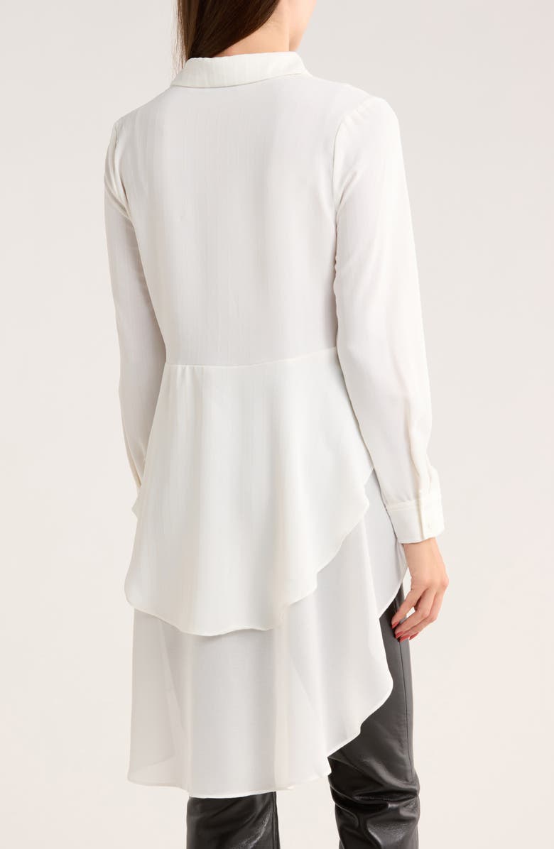PATRIZIA LUCA Layered High-Low Button-Down Shirt, Alternate, color, Off White