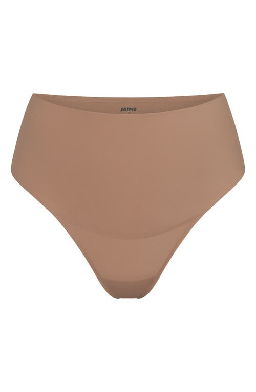 Skims Smoothing Intimates High Waist Thong In Brown