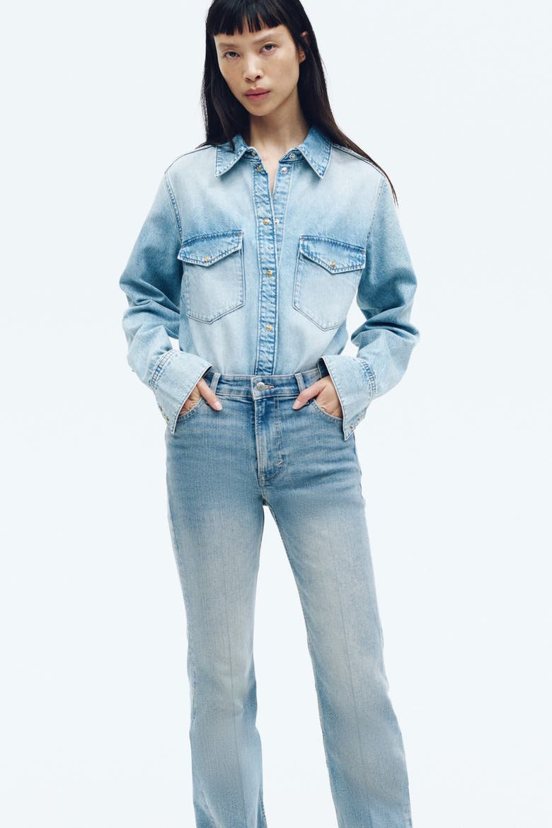 Flared High Jeans, Alternate, color, Light denim blue