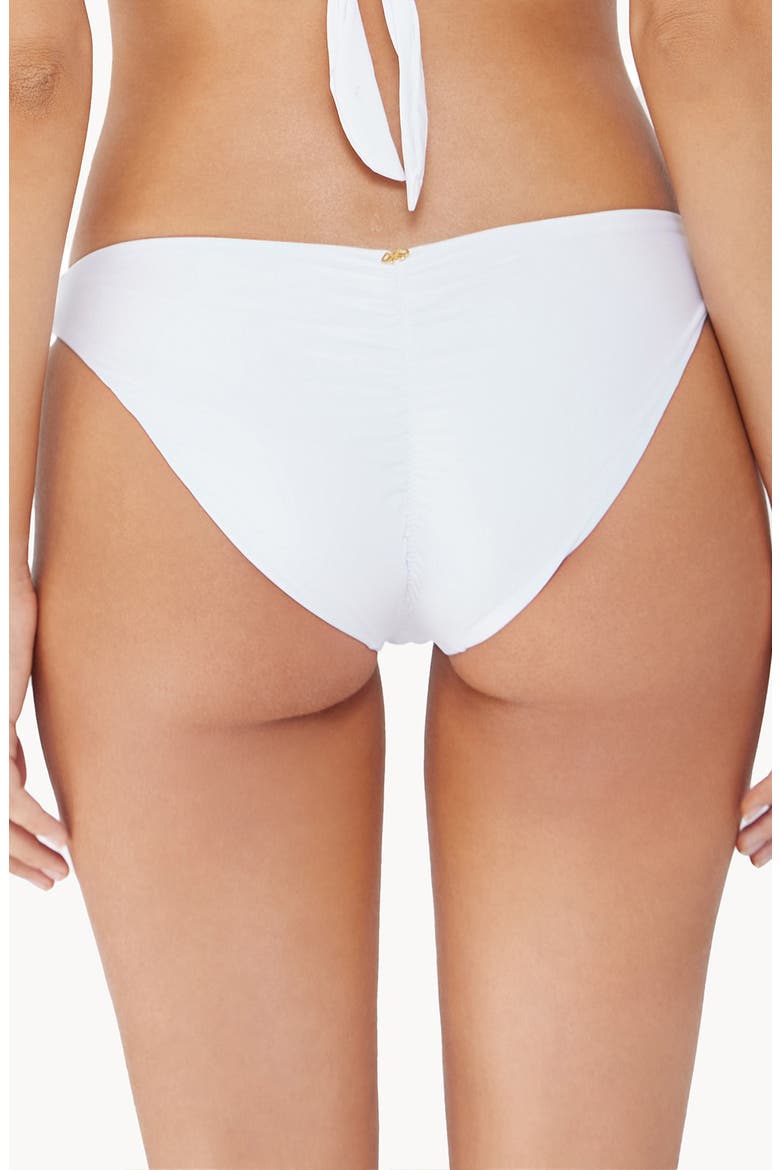 Ruched Bikini Bottoms, Alternate, color, WHITE