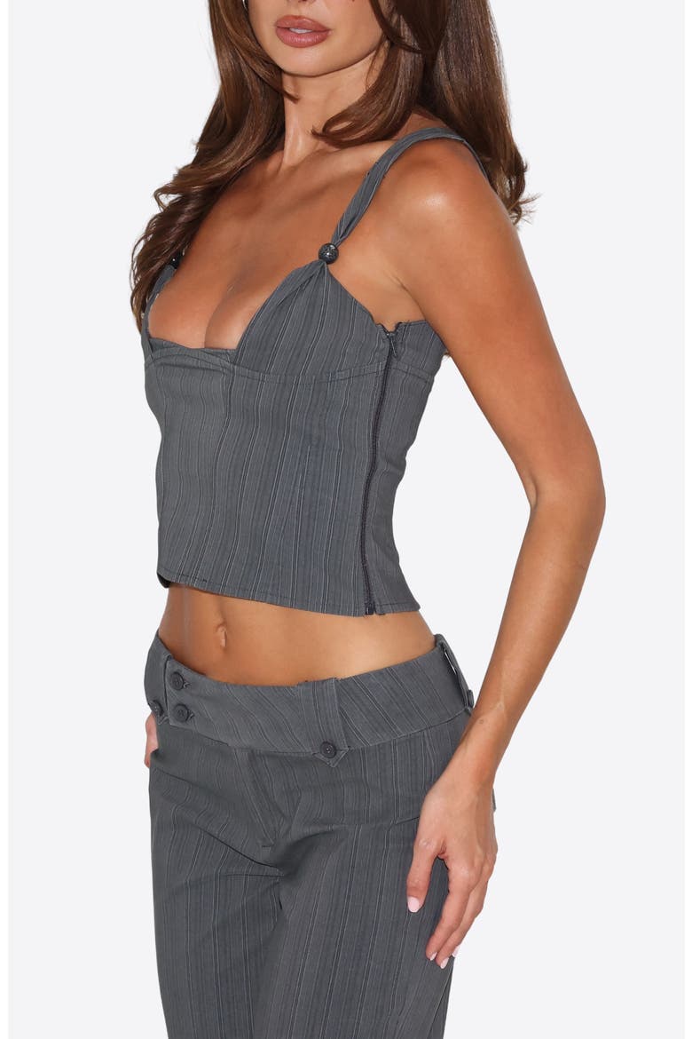 Kittie Corset Top, Alternate, color, GREY STIPE