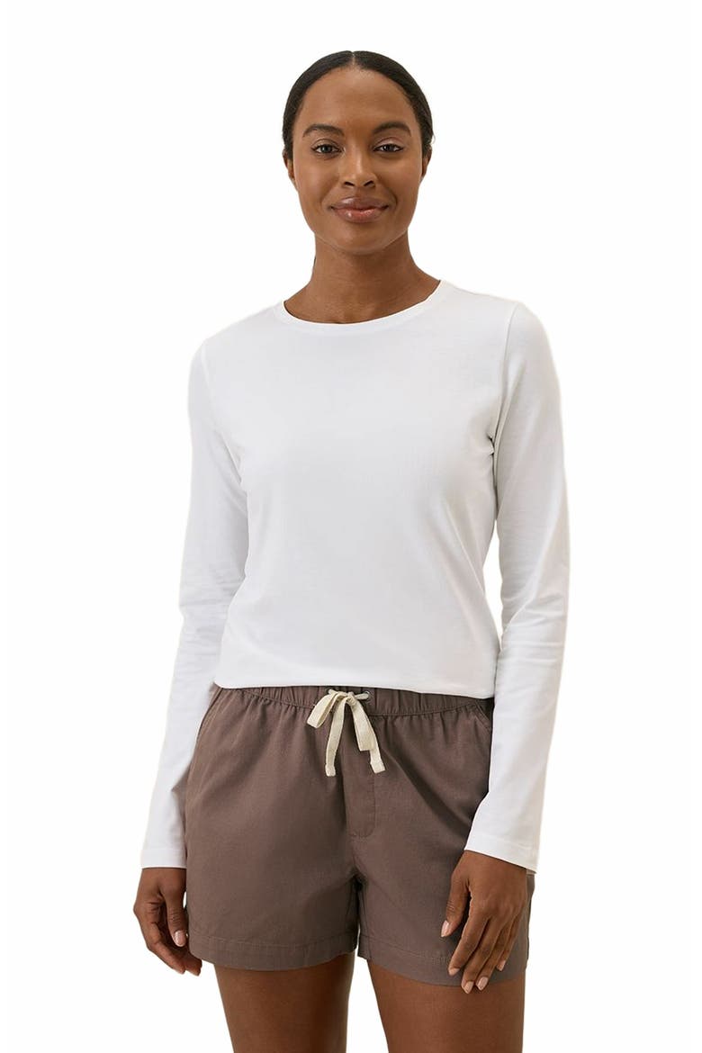 Luxe Stretch Jersey Slim Long Sleeve Tee, Main, color, White
