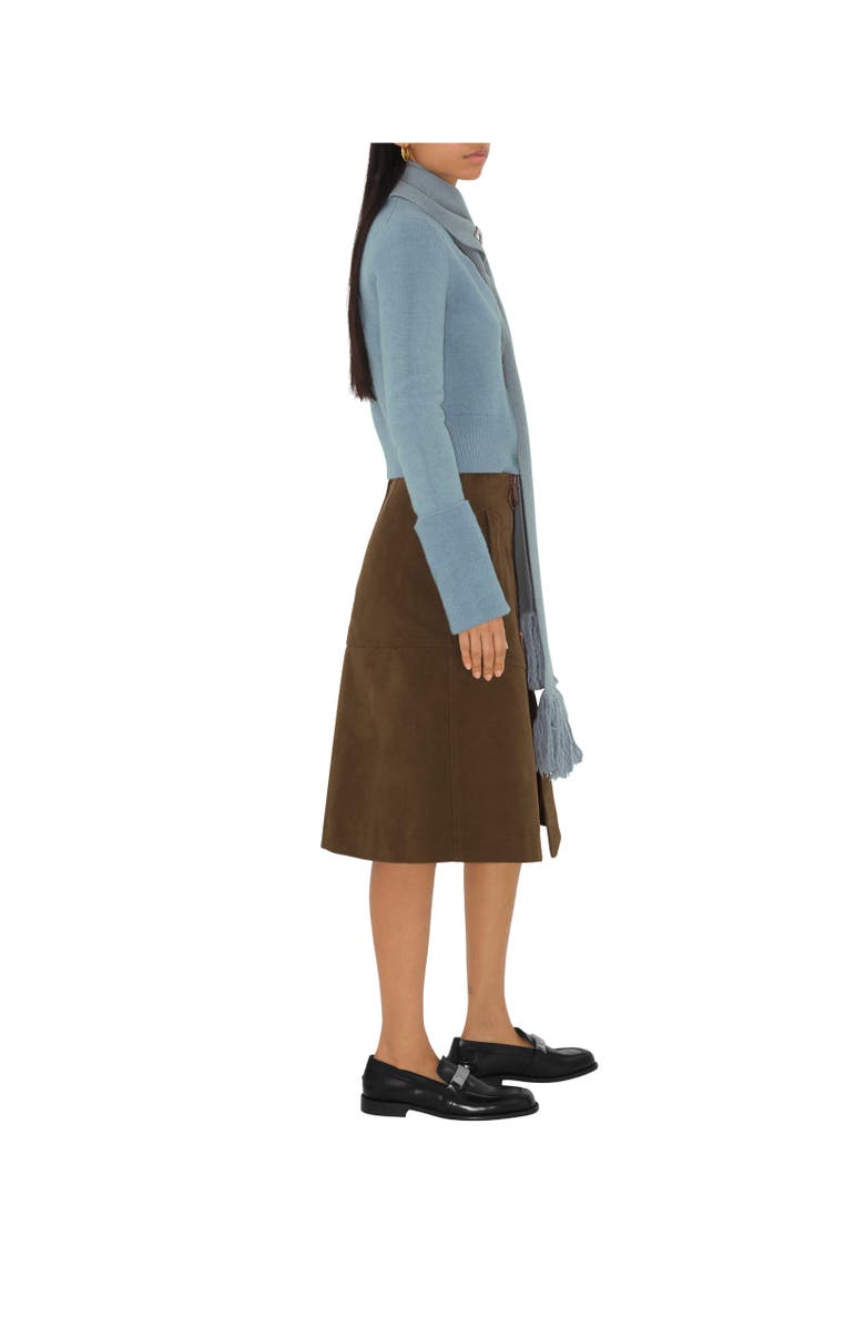 Burberry Scarf Wool Cashmere Cardigan, Alternate, color, 