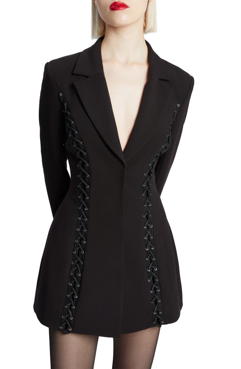 Bardot Verity Lace-Up Long Sleeve Blazer Dress, Alternate, color,