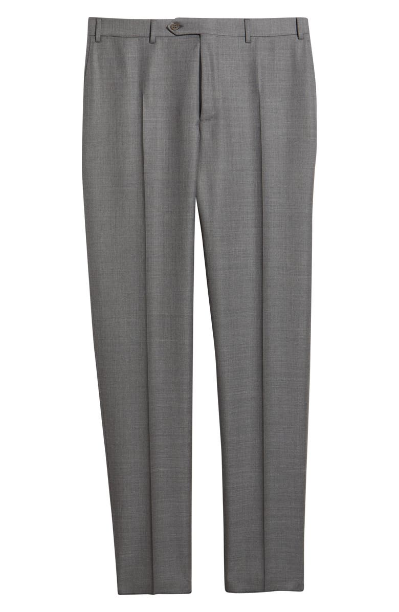 Canali Siena Regular Fit Wool Pants, Alternate, color, Light Grey