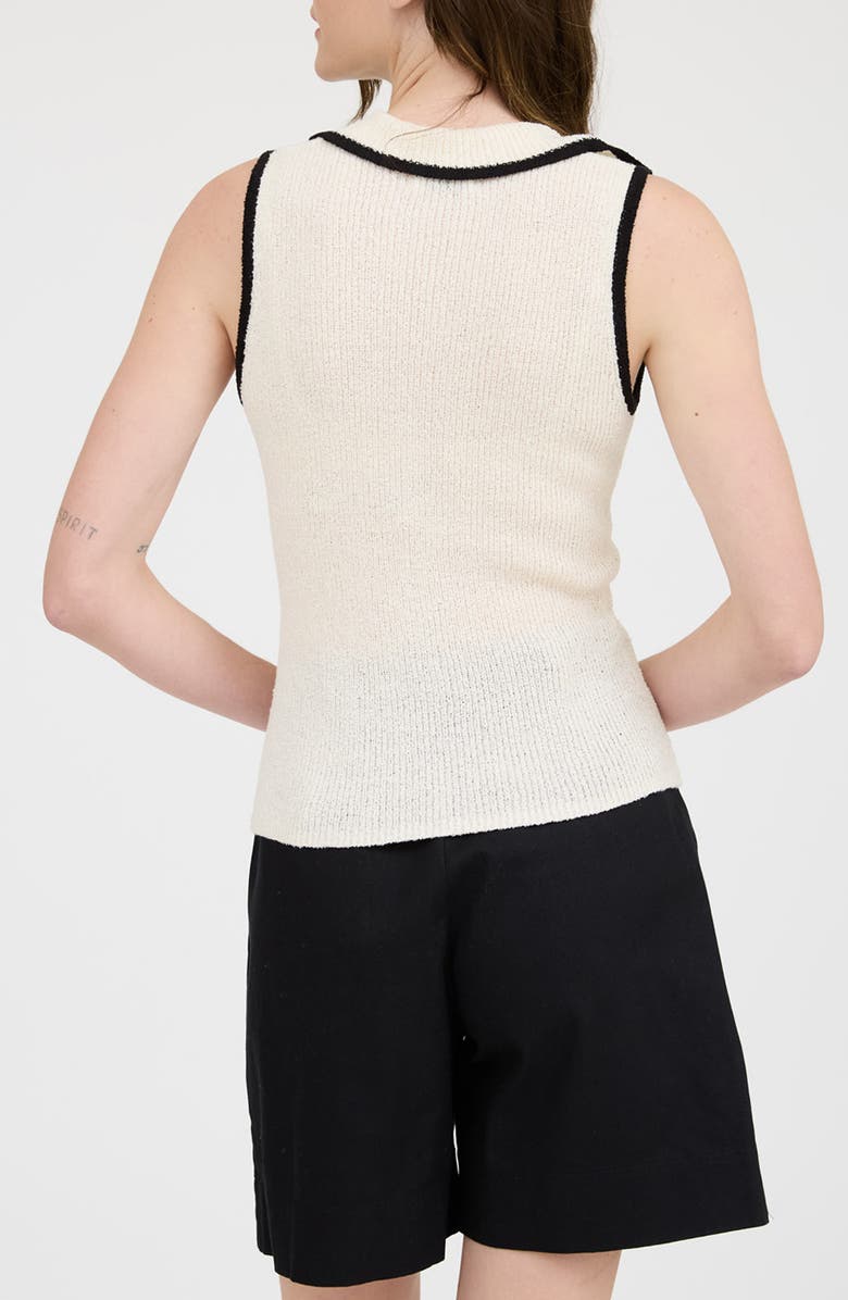 Blu Pepper Johnny Collar Button Front Knit Tank Top, Alternate, color, Cream