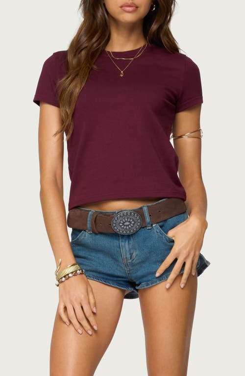 Edikted Natalie Stretch Cotton T-shirt In Red