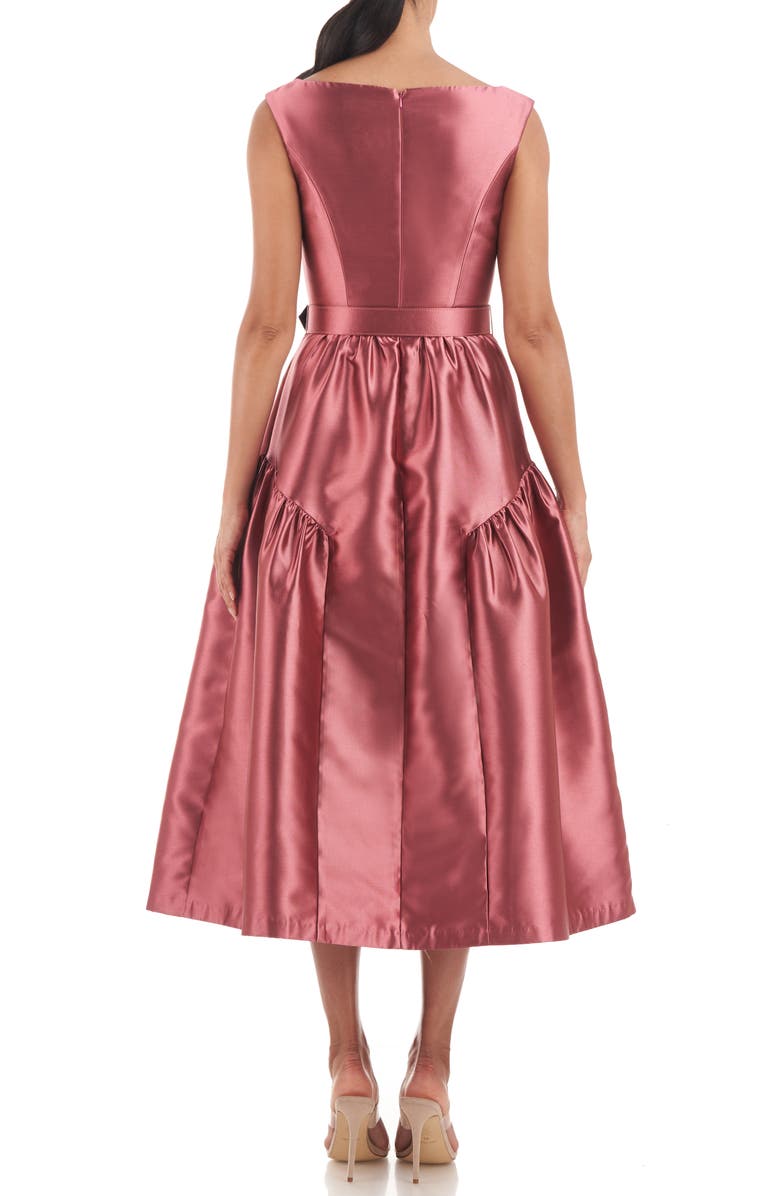 Kay Unger Lydia Satin Fit & Flare Dress, Alternate, color, Antique Rose
