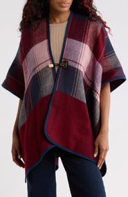 Vince Camuto Plaid Reversible Topper