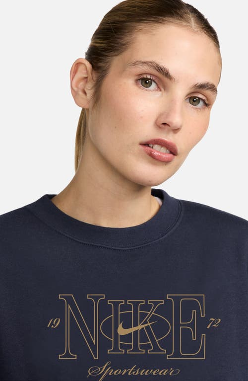 Nike Women's Sportswear Club Fleece Pullover Crew-neck Sweatshirt In Obsidian