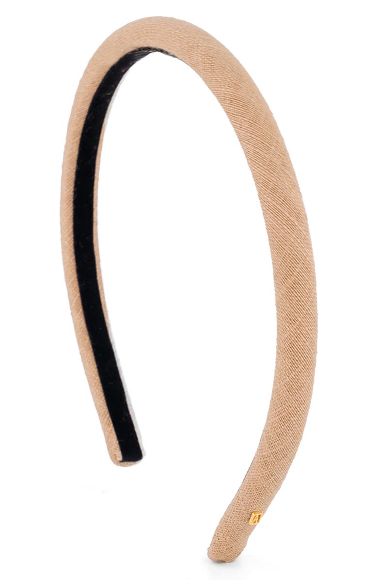 Alexandre de Paris Textured Slim Headband, Main, color, Beige