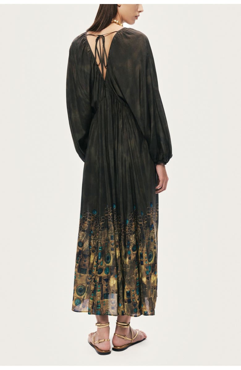 Nocturne Printed Long Sleeve Maxi Dress, Alternate, color, Multi-Colored