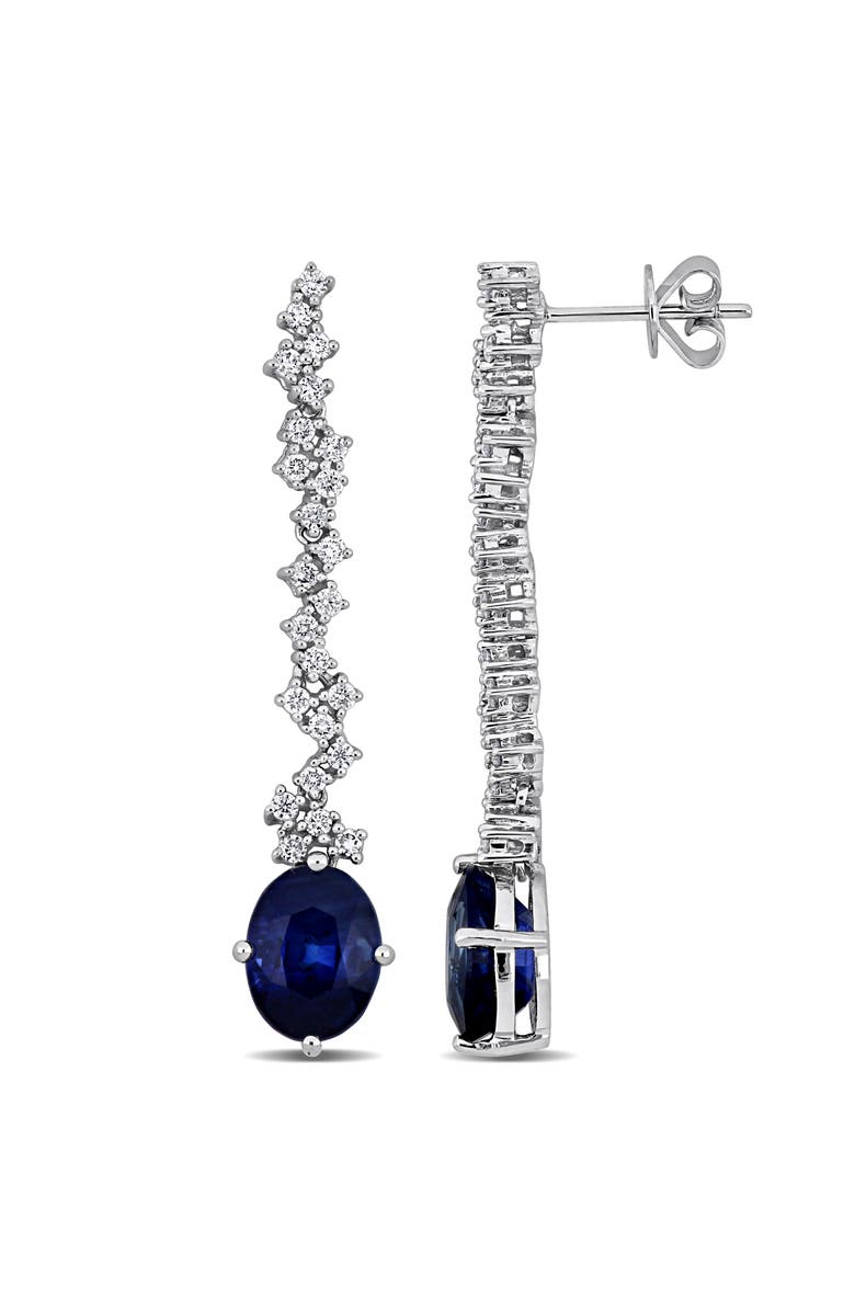 Julianna B. Sapphire & Diamond Drop Earrings 14K, Main, color, Sapphire