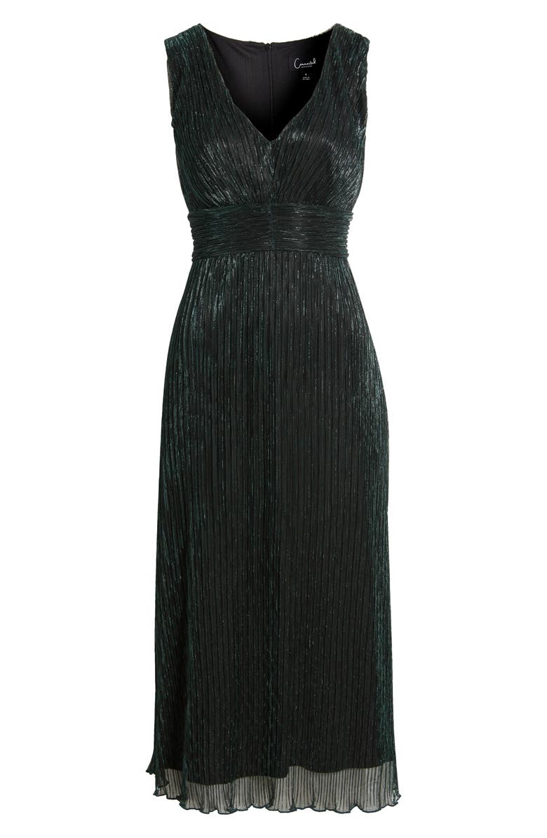 Connected Apparel Metallic Plissé Cocktail Dress, Alternate, color, 