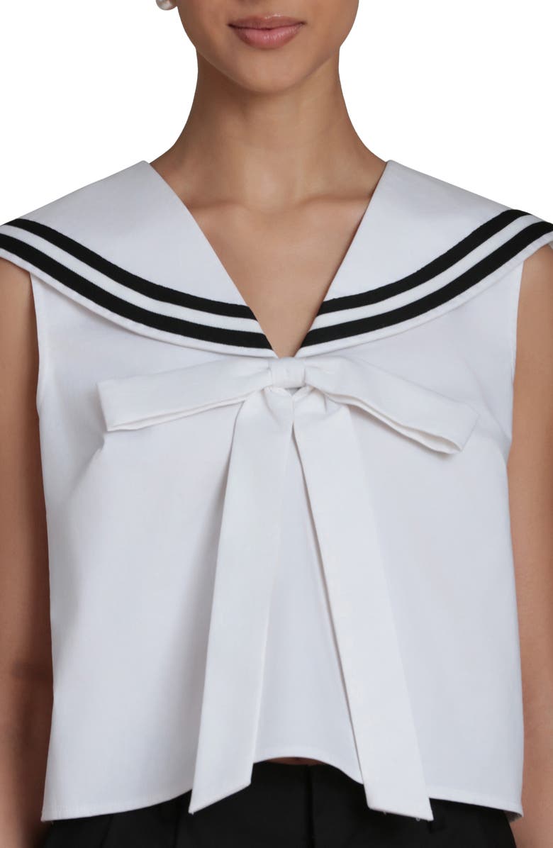 Avec Les Filles Sailor Sleeveless Top, Alternate, color, White