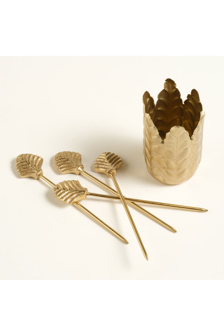 Tanda Steel Cocktaill Sticks Set Entertaining Essential, Alternate, color, Metallic Gold