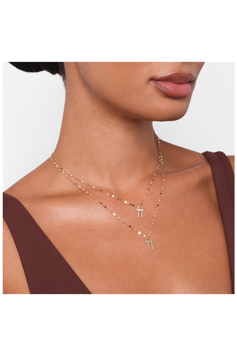 Chai 14K Gold Charm Pendant Necklace, Alternate, color, WHITE GOLD