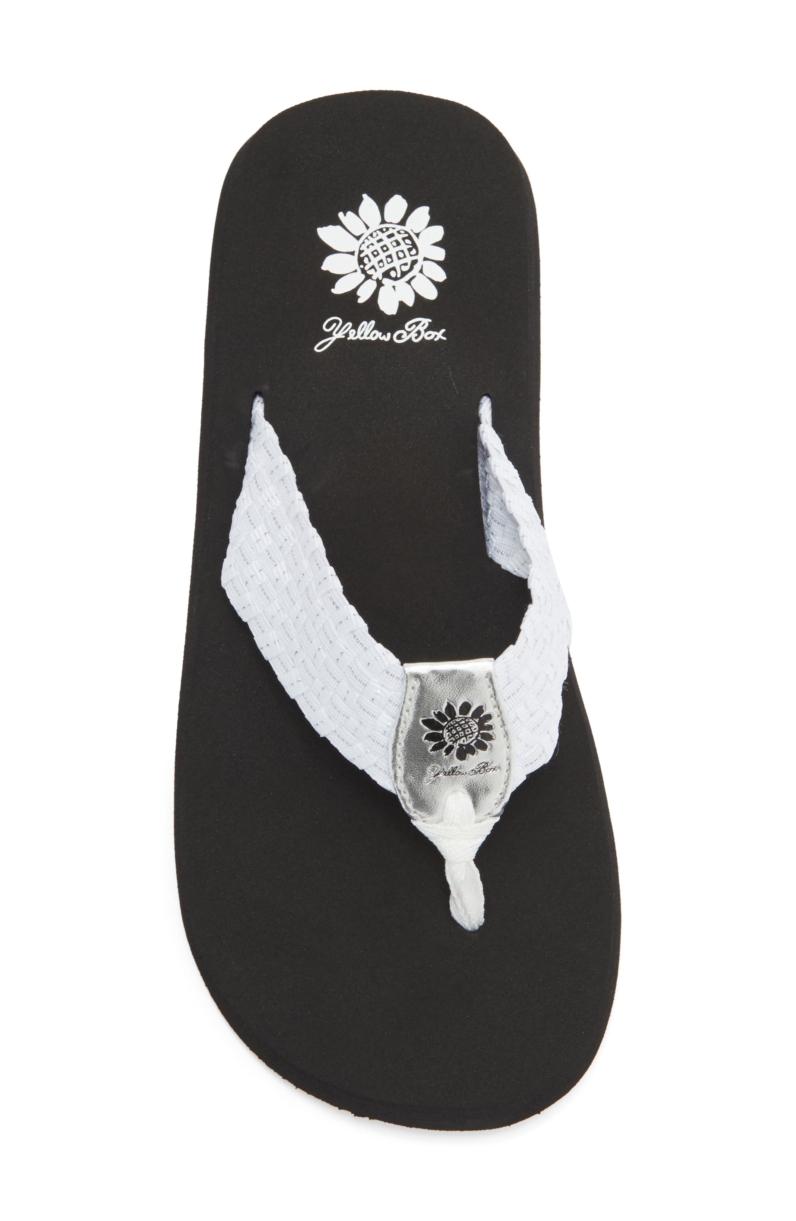 Yellow Box Premium Soleil Flip Flop Sandal, Alternate, color, White Silver
