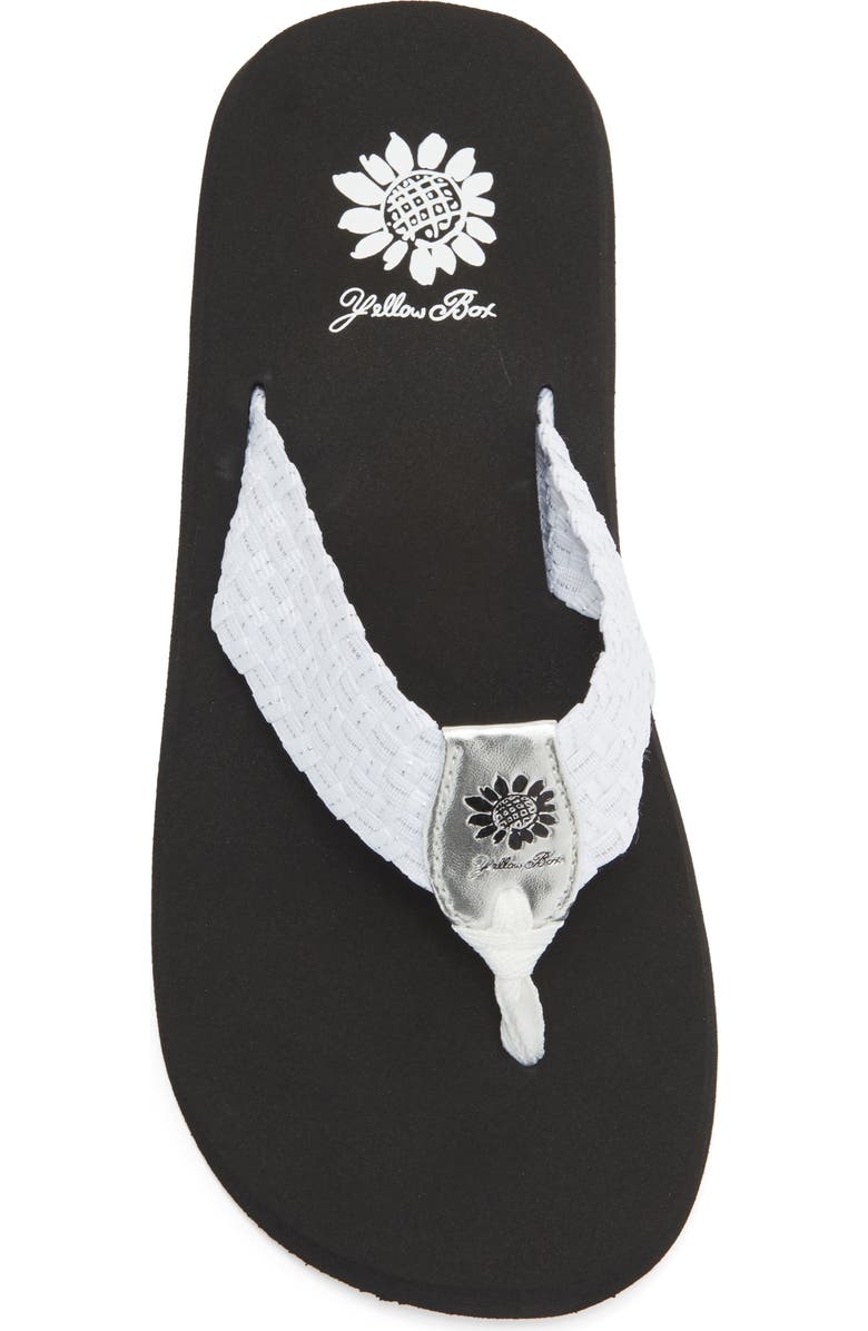 Yellow Box Premium Soleil Flip Flop Sandal, Alternate, color, White Silver