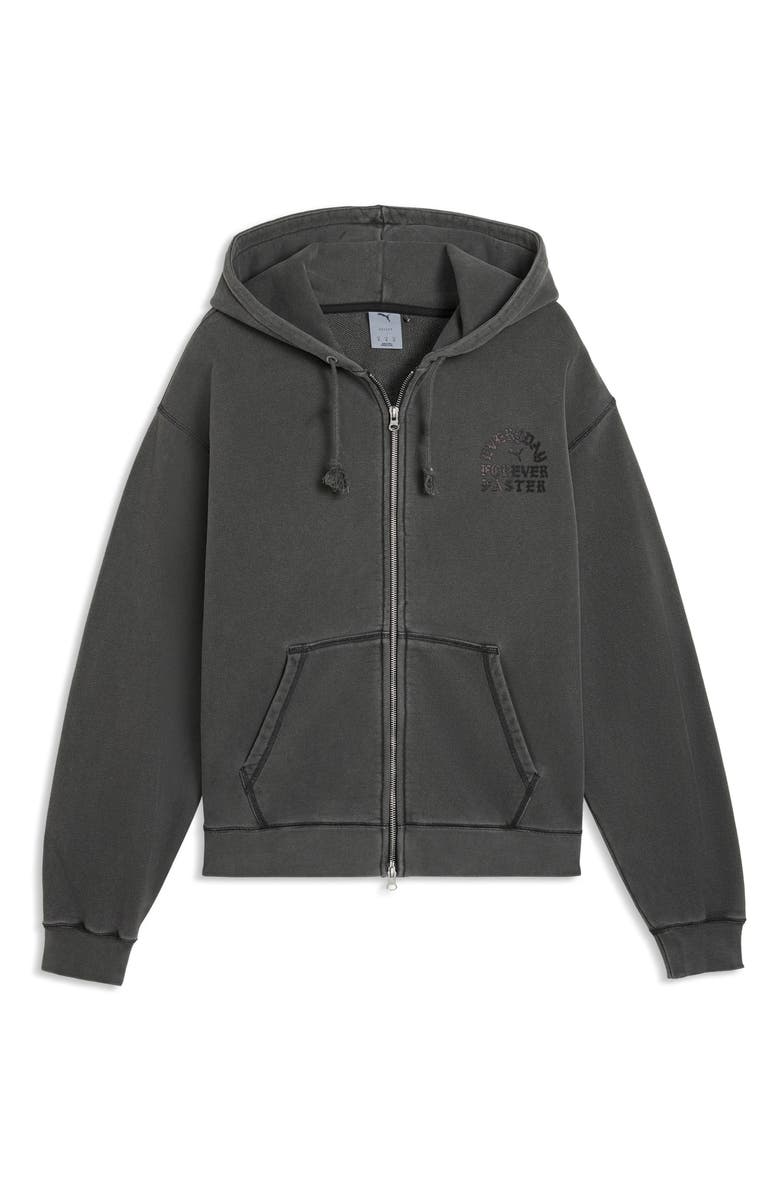 PUMA Now Court Graphic Zip Hoodie, Main, color, Flat Dark Gray
