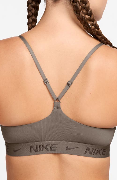 Nike Indy Light Support Padded Adjustable Sports Bra In Gray