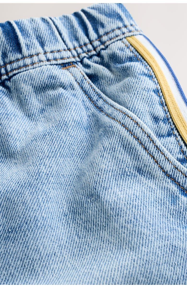 NEXT Kids' Side Stripe Denim Shorts, Alternate, color, Blue