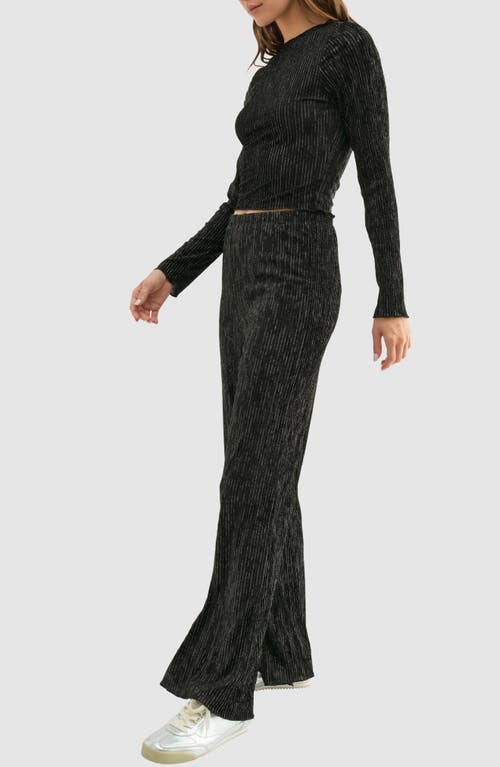 Lush Stripe Wide Leg Pants In Black