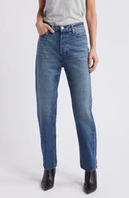 PAIGE Sawyer High Waist Straight Leg Jeans