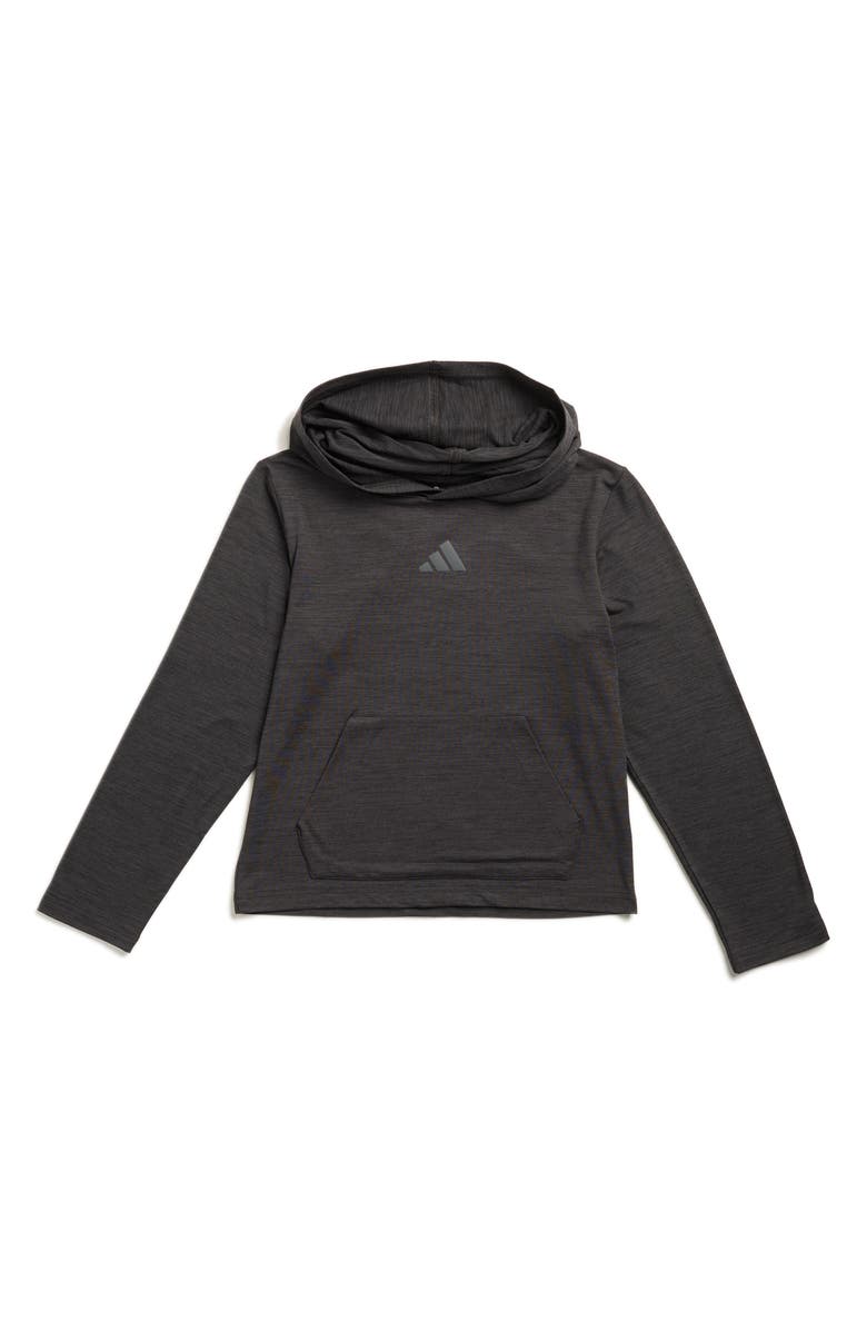 adidas Kids' Long Sleeve Pullover Hoodie, Main, color, Grey W/ Black
