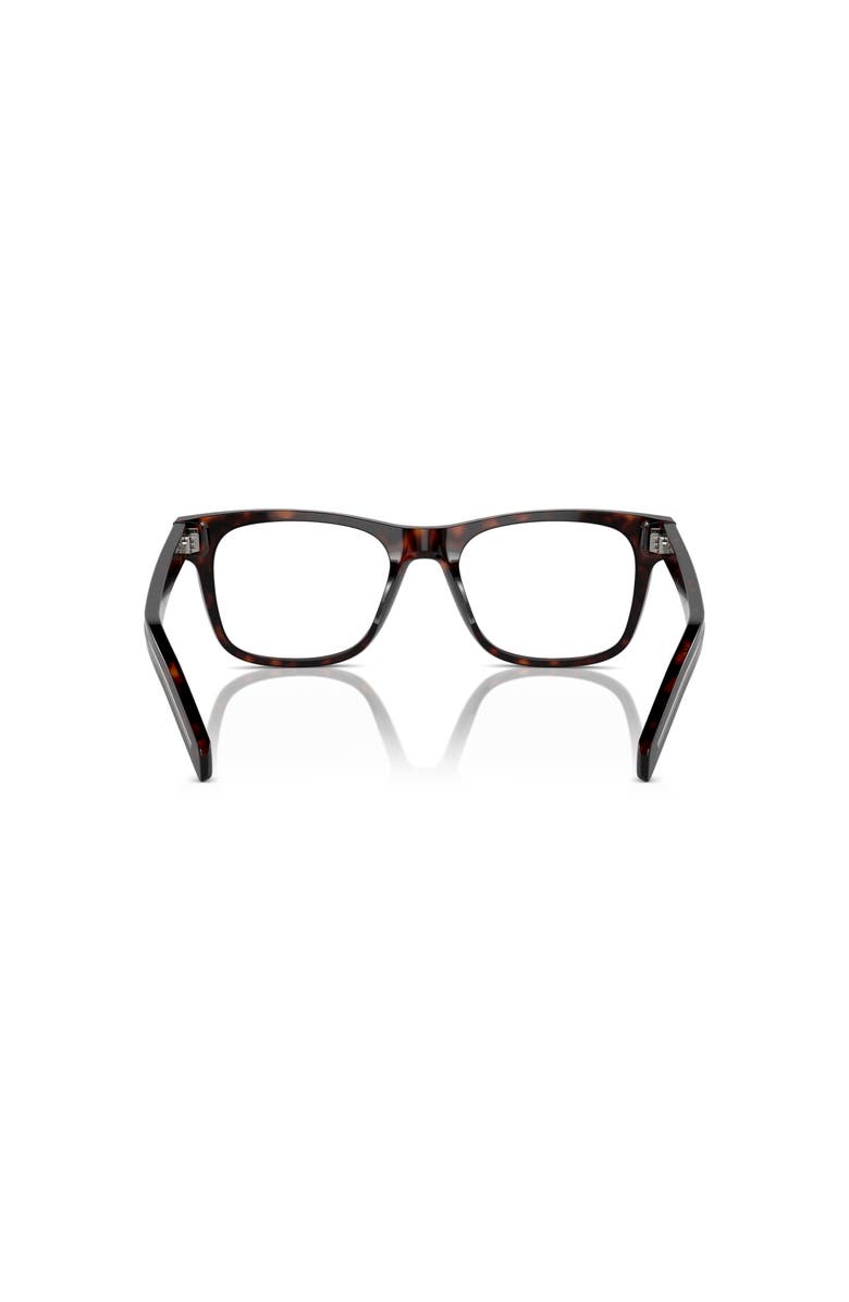 Prada 52mm Rectangle optical glasses, Alternate, color, Tortoise