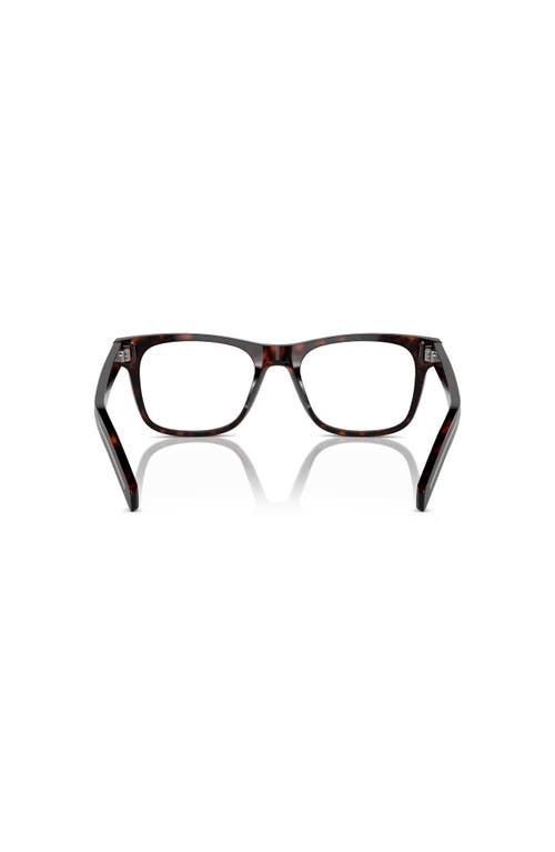 Prada 52mm Rectangle Optical Glasses In Brown