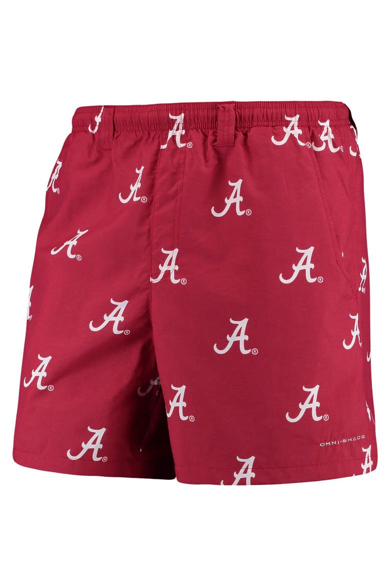 Men's Columbia Crimson Alabama Crimson Tide PFG Backcast II Omni-Shade Hybrid Shorts, Main, color, Crimson