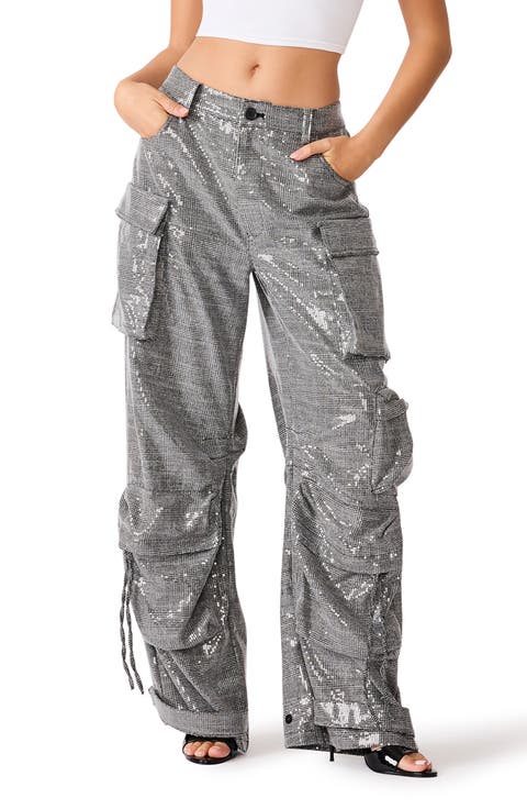 Duo Plaid Sequin Cargo Pants