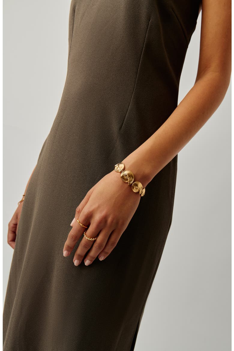 Spiral Statement Bracelet, Alternate, color, GOLD