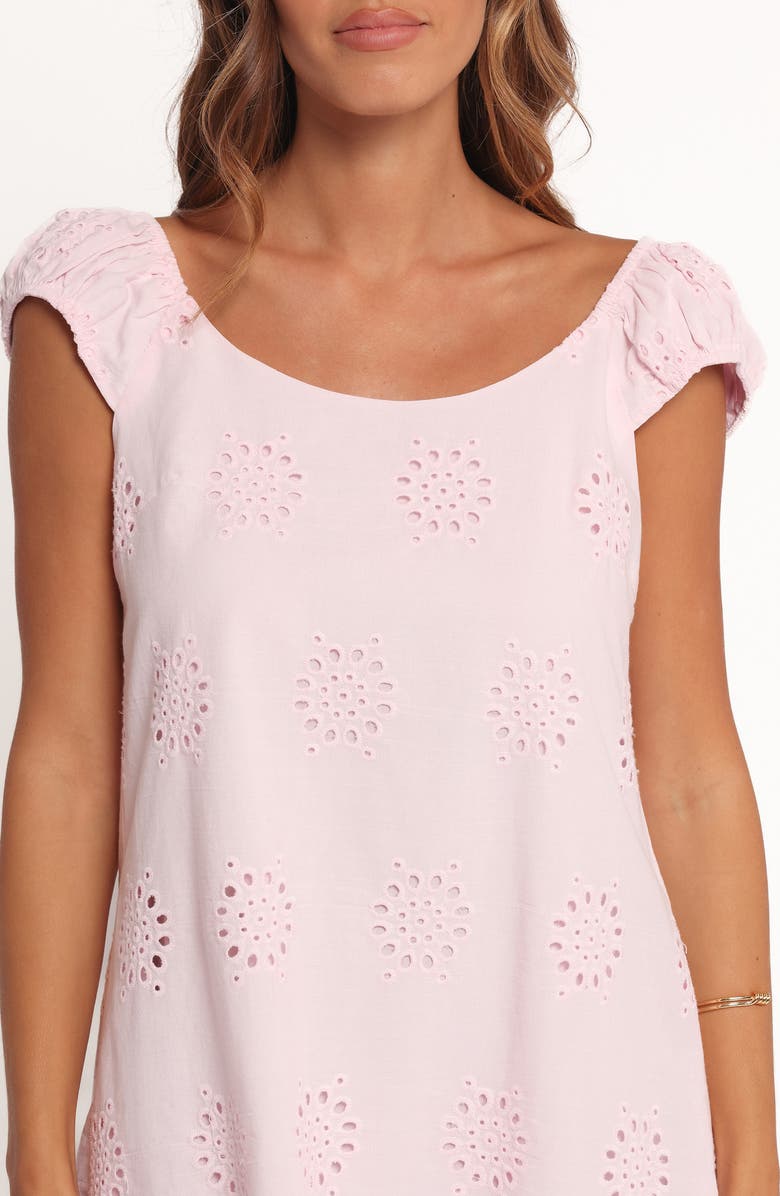Petal & Pup Pammy Eyelet Cotton Minidress, Alternate, color, Pale Pink