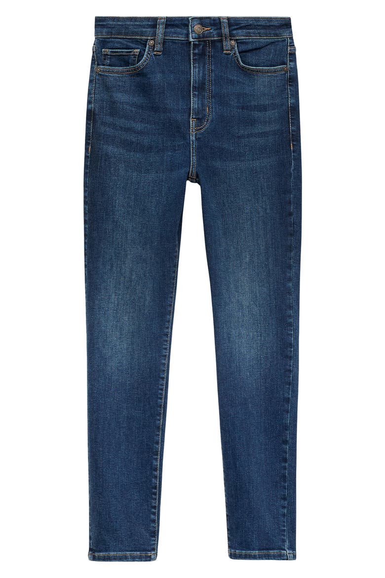 High Waist Ankle Skinny Jeans, Main, color, DARK BLUE