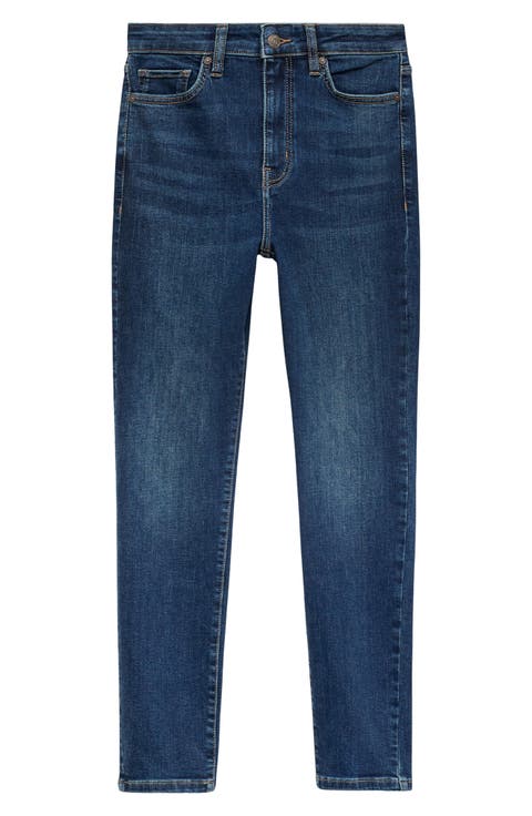 High Waist Ankle Skinny Jeans (Regular & Plus)