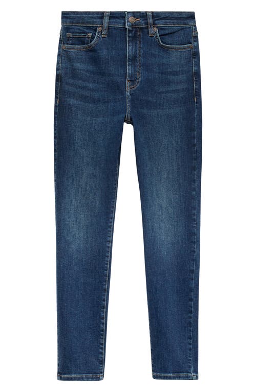 Mango High Waist Ankle Skinny Jeans In Blue