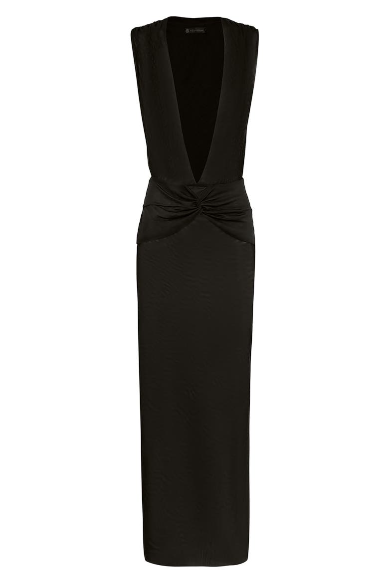 Cindy Long Mesh Cover-Up Maxi Dress, Alternate, color, BLACK