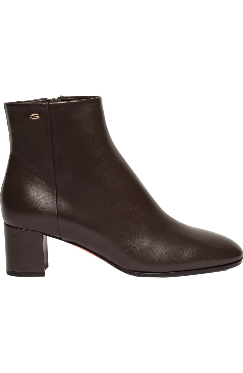 Santoni Women’s leather mid-heel ankle boot, Main, color, Brown