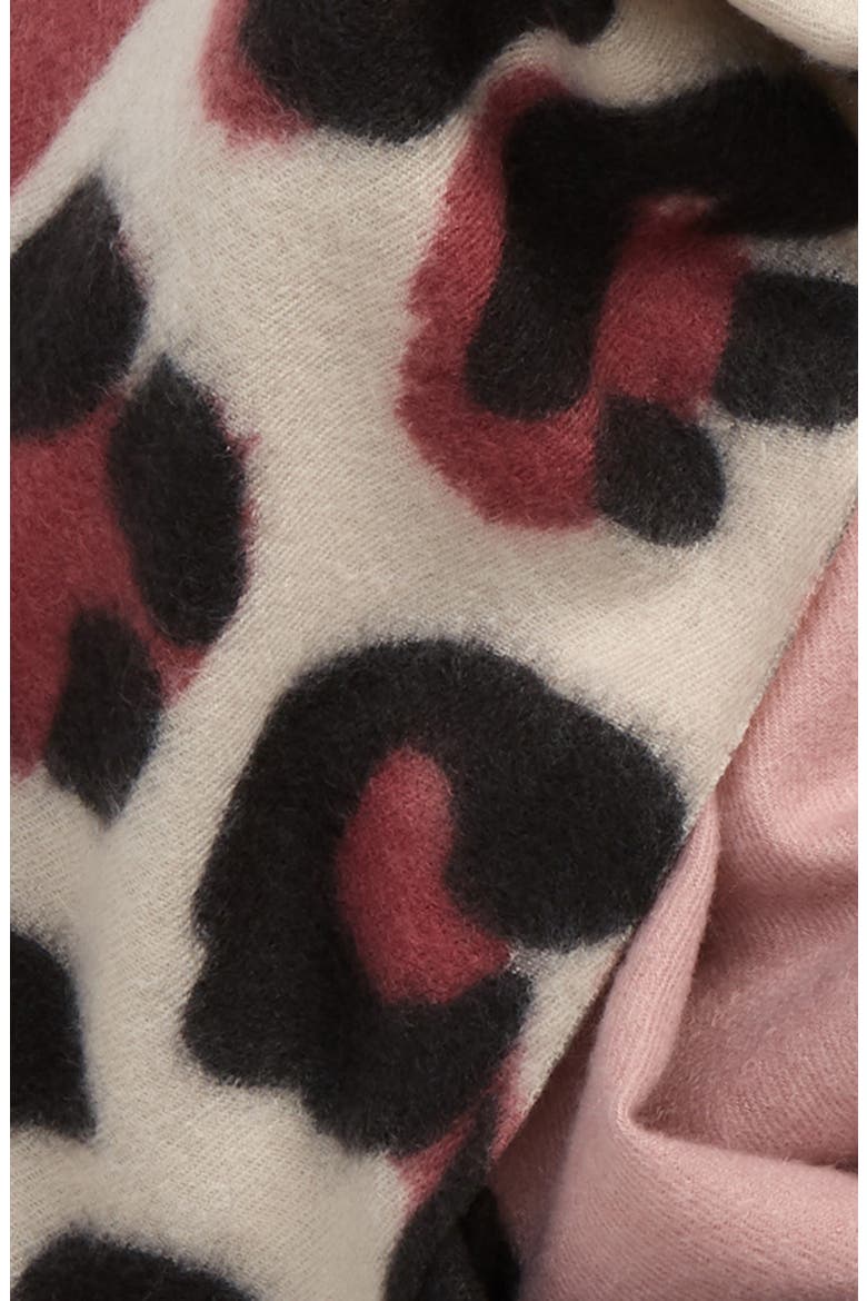 Tasha Leopard Print Patchwork Scarf, Alternate, color, BLUSH