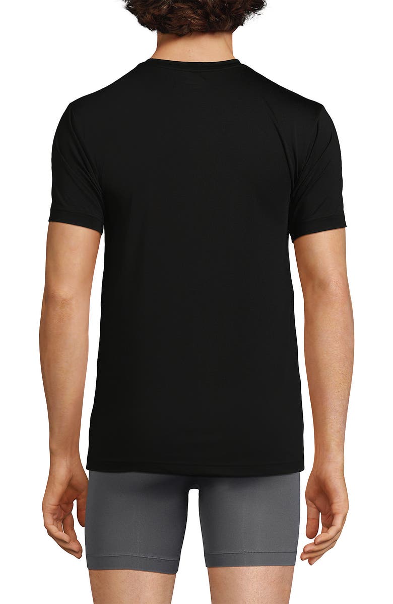 Lands' End Flex Performance Crewneck Undershirt, Alternate, color, Black