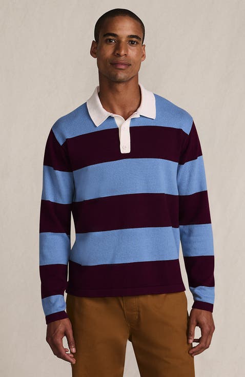 Long Sleeve Cotton Rugby Sweater Polo