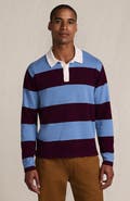 Lands' End Long Sleeve Cotton Rugby Sweater Polo