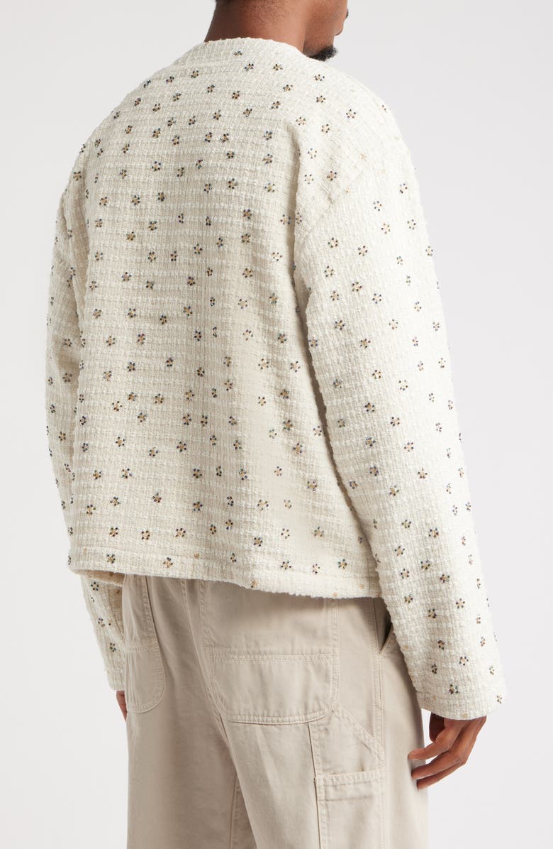 HONOR THE GIFT Oversize Beaded Cardigan, Alternate, color, White